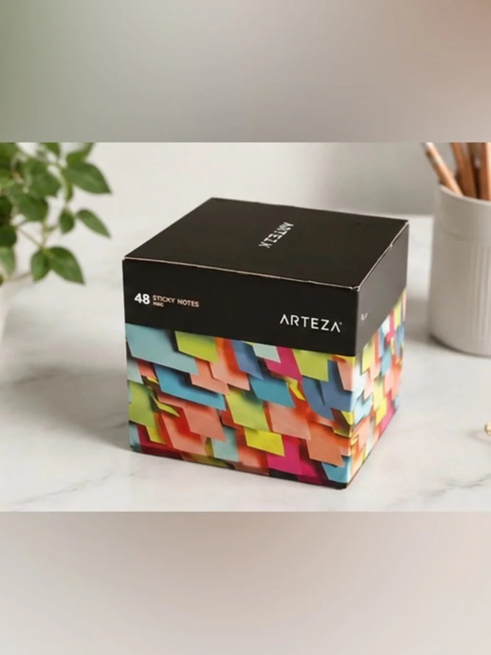Arteza Premium Sticky Notes Set of 12 Pads 100 Sheets Each 3” x 3” Multicolor Me